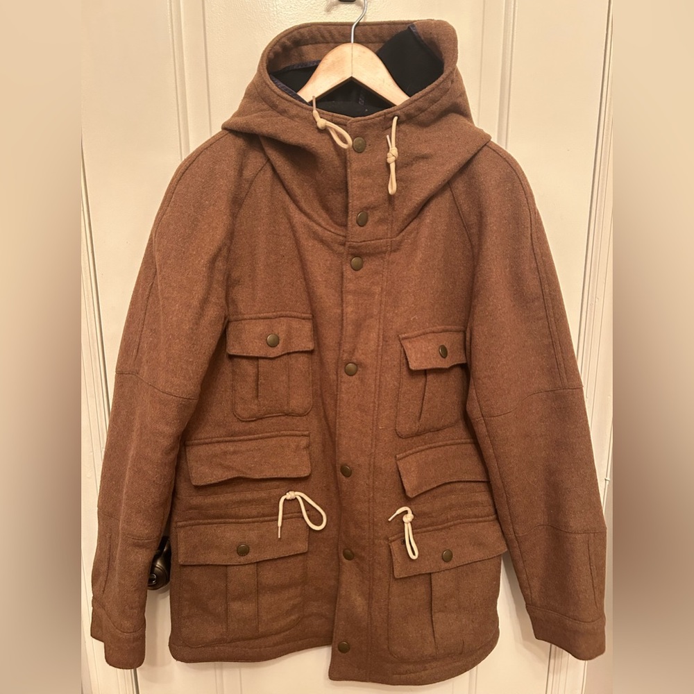 Barbour Kingston Hooded Wool Field Jacket - Medium